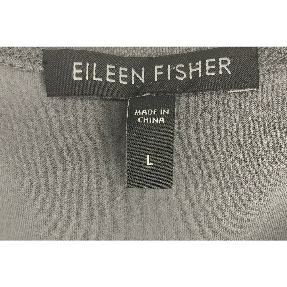 Eileen Fisher Gray 100% Silk Tank Shell Sleeveless Top Sz L Quiet Luxury Minimal - Picture 3 of 6